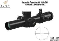 Lunette Chasse GPO SPECTRA 8X 1-8x24i - Réticule Lumineux G4i Par Fibre Optique