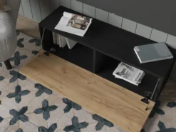 Meuble Tv-hifi KINGSTON 1 Porte Battante 105 Cm Chêne Noir/chêne Doré 10 Meuble Tv-hifi KINGSTON 1 Porte Battante 105 Cm Chêne Noir/chêne Doré -Triumph Boutique 03 KIRA 105 Black Matt Oak Gold 1112