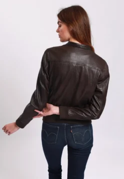 Lee Cooper Leather Jacket With Round Collar - 2 Zipped Side Pockets - - Veste En Cuir - Brown 7 Lee Cooper Leather Jacket With Round Collar - 2 Zipped Side Pockets - - Veste En Cuir - Brown -Triumph Boutique 1b8ad6aeab754539a7c2abb4266f2b09