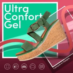 ALHAMBRA - Sandales Compensées VERT En Liège -Triumph Boutique 21108 FR a1d01562 3550 47ee b6f2 8d749bfa8f7b