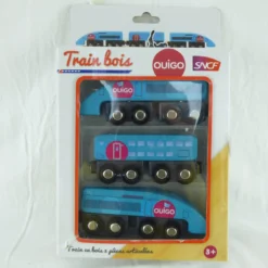 SET TRAIN TGV BLEU EN BOIS