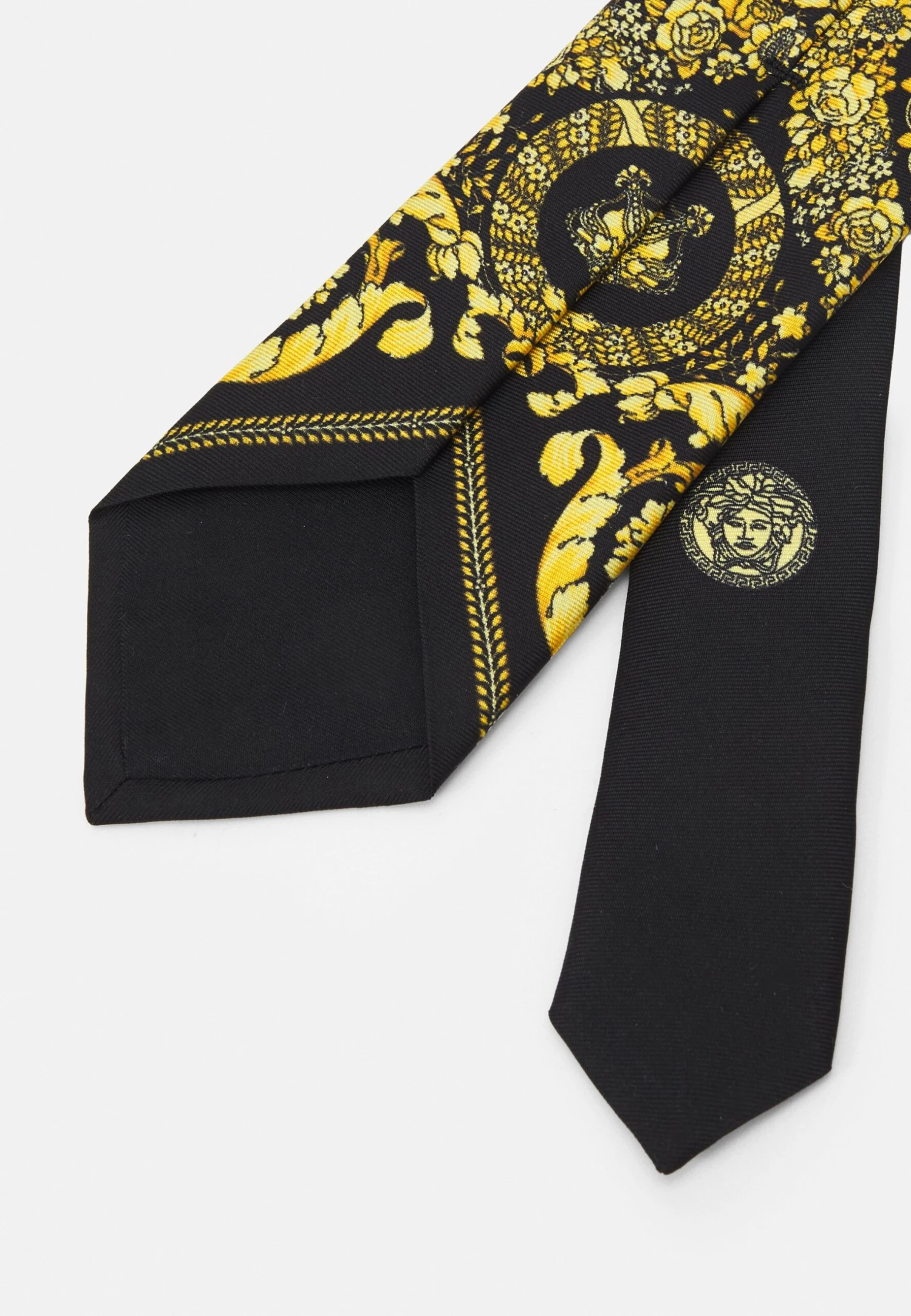 Versace Shovel Twill Barocco - Cravate - Black+Gold 2 Versace Shovel Twill Barocco - Cravate - Black+Gold – Image 2