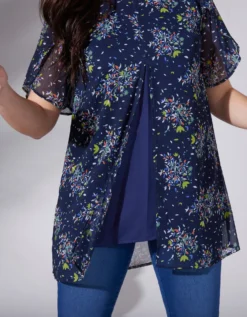 Tunique Effet 2 En 1, Voile Imprimé Fleuri -Triumph Boutique 560012 C00 zoomx vue6