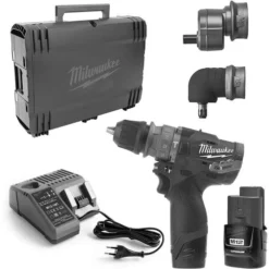 Perceuse-visseuse à Percussion 12V Milwaukee M12 FPDXKIT-202X + 2 Batteries 2Ah + Chargeur + HD-BOX - 4933464138