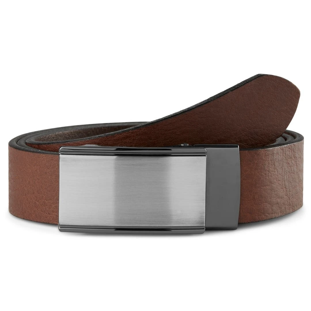 BSWK Ceinture En Cuir Brun Foncé Avec Boucle Pleine à Verrouillage Automatique 1 BSWK Ceinture En Cuir Brun Foncé Avec Boucle Pleine à Verrouillage Automatique