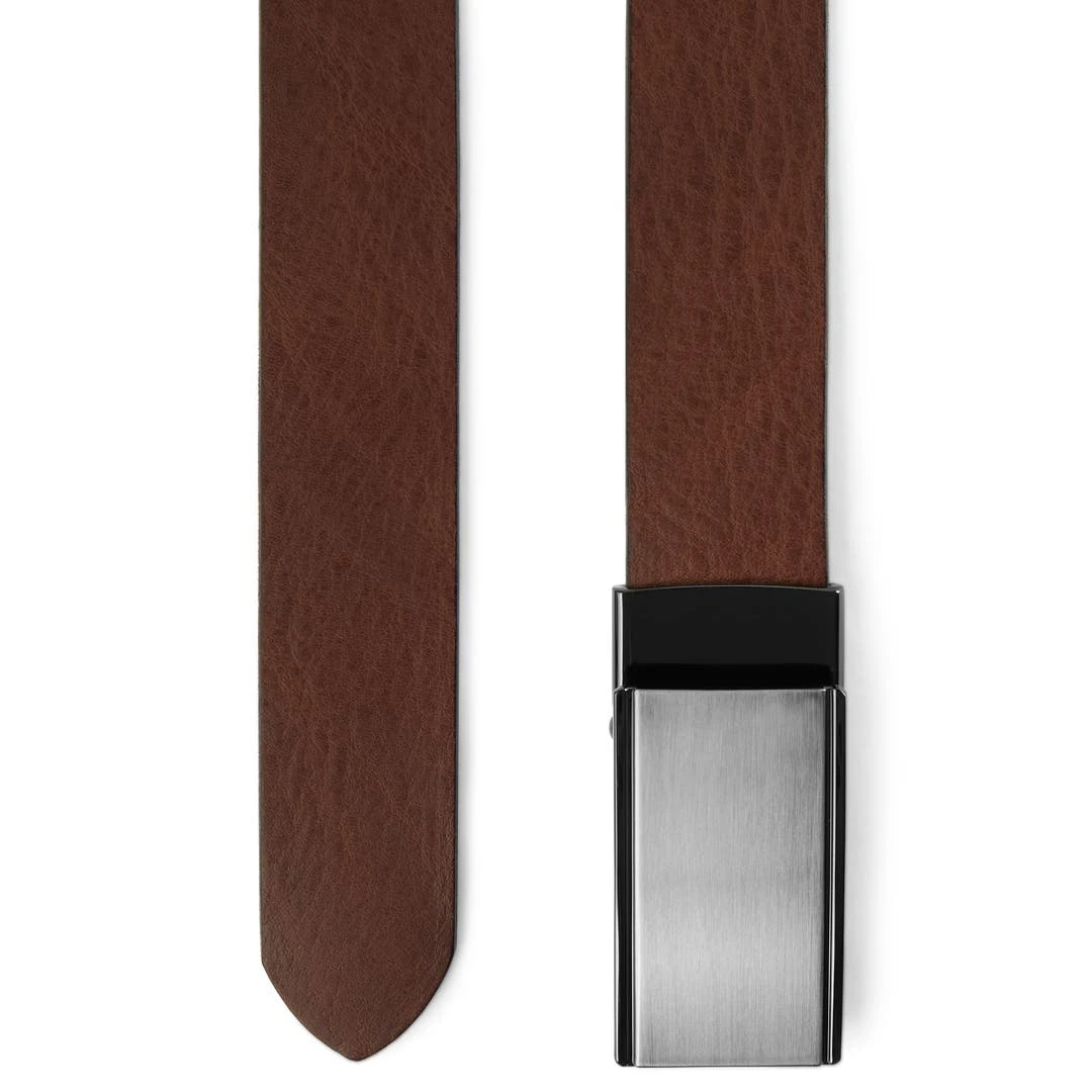 BSWK Ceinture En Cuir Brun Foncé Avec Boucle Pleine à Verrouillage Automatique 2 BSWK Ceinture En Cuir Brun Foncé Avec Boucle Pleine à Verrouillage Automatique – Image 2