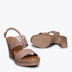 MODE - Sandale Pour Femme NUDE Avec Gravure Laser -Triumph Boutique DSC 3835