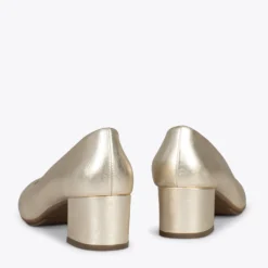 URBAN ROND SPLASH - Chaussures à Talon Bas DORÉ En Cuir Métallisé -Triumph Boutique DSC 4258 06e20551 2225 4f78 b410 f795184f00fa