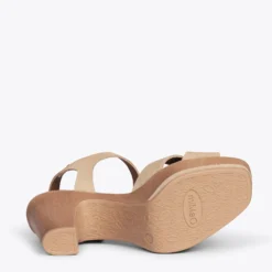 MYKONOS - Sandales Avec Plateforme Et Talon CAMEL -Triumph Boutique DSC 6072