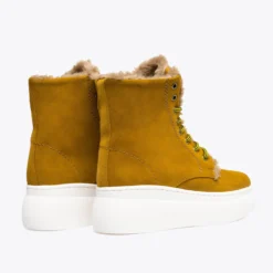 NEIGE- Bottes à Plateforme Hydrofuge En Cuir MOUTARDE – Memory Absorber FOAM -Triumph Boutique DSC 884922