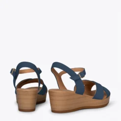 MAR - Compensées Basic Et Confortables En Cuir BLEU -Triumph Boutique JEANTALON 437eda96 f9b4 4778 b6c8 6dcfff74bfd5