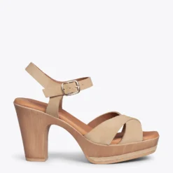 MYKONOS - Sandales Avec Plateforme Et Talon CAMEL