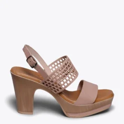 MODE - Sandale Pour Femme NUDE Avec Gravure Laser