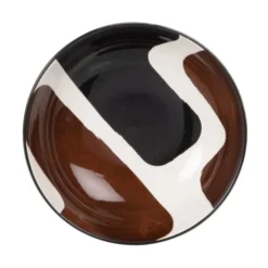 Assiette Creuse En Grès Blanc, Marron Et Noir - Lot De 6 -Triumph Boutique assiette creuse en gres blanc marron et noir 1000 10 35 227708 2
