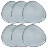 Assiette Plate En Grès Gris - Lot De 6