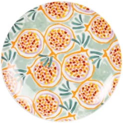 Assiette Plate En Porcelaine Motifs Grenades Multicolores - Lot De 6