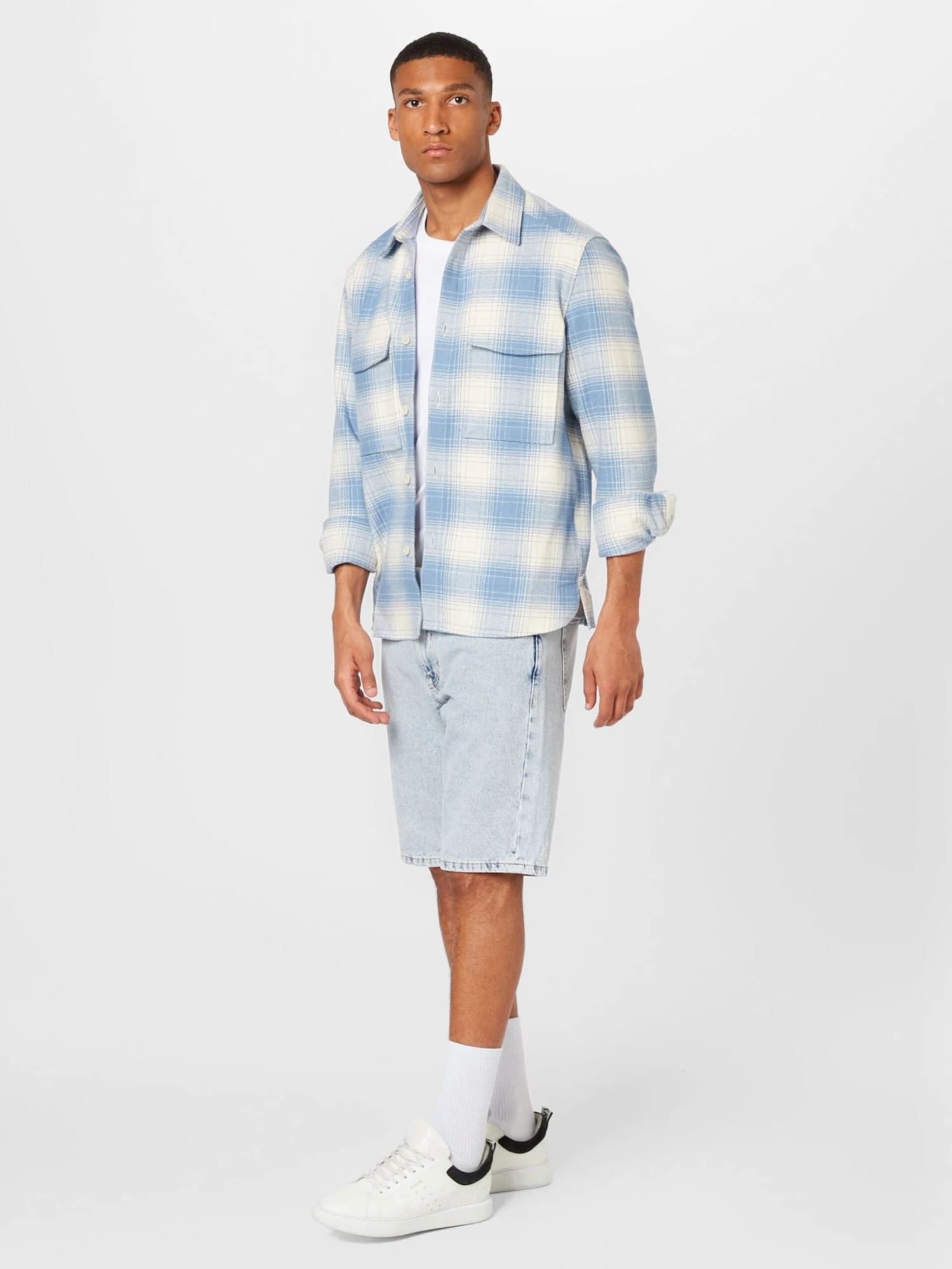 DRYKORN Chemises à Carreaux Coupe Regular Chemise Gunray Homme Bleu Clair 5 DRYKORN Chemises à Carreaux Coupe Regular Chemise Gunray Homme Bleu Clair – Image 5