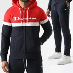 Champion Ensemble De Survetement Tricolore 217413 Bleu Marine Rouge