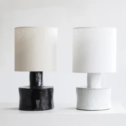 Serax Lampe à Poser Céramique Et Lin H47cm CATHERINE Noir / Abat-jour Beige -Triumph Boutique d noir abat jour beige detail2 2937