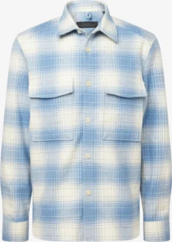 DRYKORN Chemises à Carreaux Coupe Regular Chemise Gunray Homme Bleu Clair