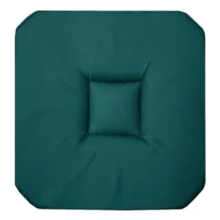 Galette De Chaise Unie Colorée Coton Emeraude 36 X 36