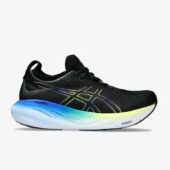 Chaussures De Course Sur Route Asics Gel-Nimbus 25 Pour Homme - Black/Glow Yellow
