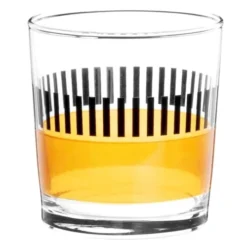 Gobelet En Verre Motifs Graphiques Jaunes Et Noirs - Lot De 6