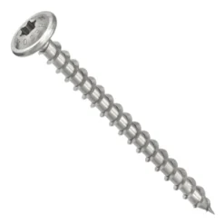 Vis Bois Heco Topix Plus Inox A2 - Tête Ronde Large 8 X 60 Mm - Filetage Total T40 - Boîte De 50 61846