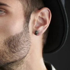 Moody Mason Clou D'oreille Jax En Acier Gris -Triumph Boutique rst nmme 21495 2