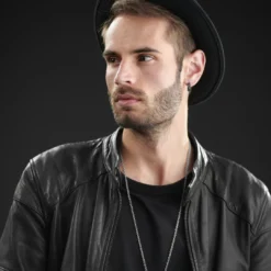 Moody Mason Boucle D'oreille En Acier Gris Foncé Jax -Triumph Boutique rst nmme black 21501 1 1 1