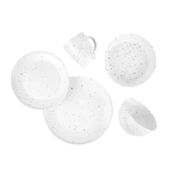 Service 34 Pièces En Grès Blanc